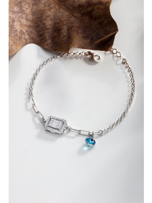 Normadia Şık Nazar Sallantılı Gümüş Bileklik, Zarif ve Parlak Tasarım