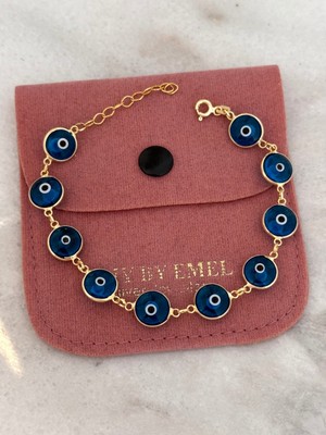 Normadia Altın Kaplama Büyük Nazar Boncuklu Gümüş Bileklik, Şık ve Zarif Tasarım