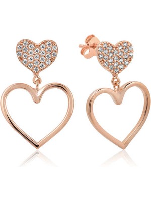 Noip 925 Ayar Gümüş Kalpli Küpe T3927 (944)