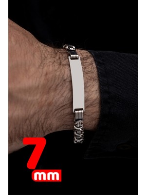 Normadia Şık Erkek Gümüş Kolyeli Bileklik ve Künye Seti