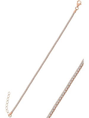 Normadia Gümüş Rose Pırlanta ve Zirkon Taşlı Zarif Su Yolu Bileklik