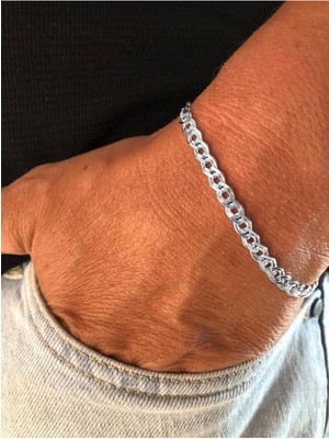 Normadia Erkek Gümüş Bileklik, 5mm Nano Old Money, Işıklı Kutuda, Italya Kalitesi