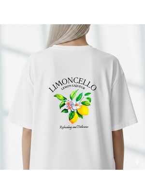 Etoile Studio Unisex %100 Pamuklu Oversize Grafik Baskılı Bisiklet Yaka Tişört Limonçello