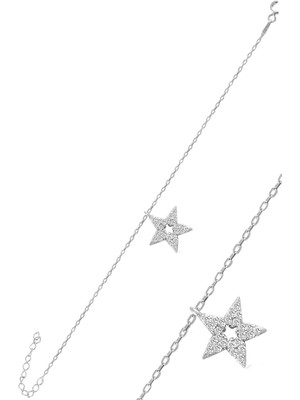 Normadia Şık Rodyum Kaplama Zirkon Taşlı Lotus Bileklik, Zarif Tasarım