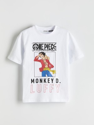 Lc Waikiki Yeni Sezon Bisiklet Yaka One Piece Baskılı Erkek Çocuk Tişört