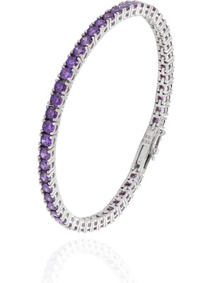 Normadia Ametist Taşlı Zarif Gümüş Bileklik, Şık ve Şıklık Katıcı Takı