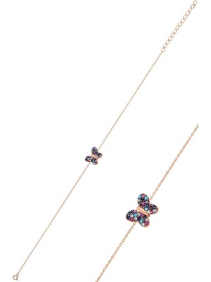 Normadia Rose Renkli Taşlı Kelebek Bileklik, Şık ve Zarif Takı