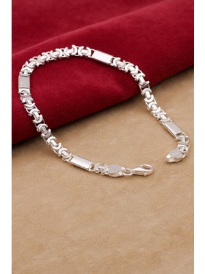 Normadia 925 Ayar Gümüş Euro Kral Plakalı Zincir Bileklik, Şık ve Zarif Tasarım