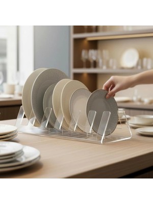 Pleksi Tabak Standı 6 Bölmeli