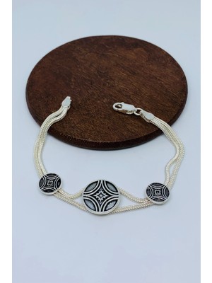 Normadia El Işleme Mardin Midyat Hasır Kadın Gümüş Bileklik