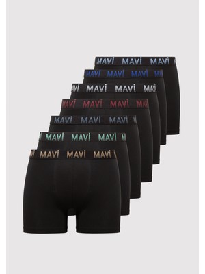 Mavi 7li Siyah Basic Boxer 0912287-900