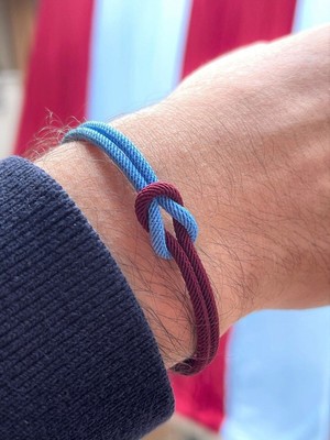 Normadia Bordo Mavi Gümüş Kazaziye Trabzon Spor Temalı Bileklik, Şıklık ve Zarafet