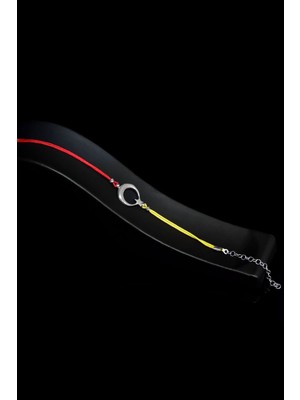 Normadia 925 Ayar Gümüş Sarı Kırmızı Ayyıldız Erkek Bileklik