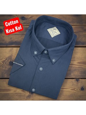 Eren Style Slim Fit Pamuklu Kısa Kollu Cepsiz Gömlek (Slim Fit Kalıp)