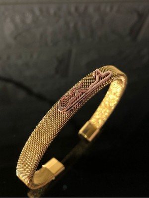 Normadia Erkek Çelik Bileklik Kişiye Özel Isim Veya Harfli Işıklı Kutuda