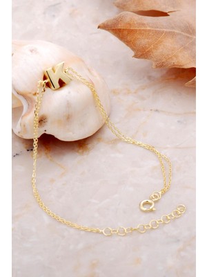 Normadia K Harfi Altın Kaplama Gümüş Bileklik, Şık ve Zarif Takı Seçeneği