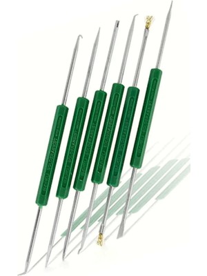 6'lı Elektronik Cihaz Sökme ve Açma Seti (Iğne, Çatal, Rayba, Bıçak, Fırça, Tutucu)