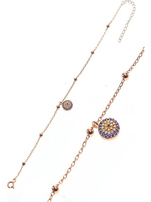 Normadia Şık Gümüş Göz ve Toplu Zincir Bileklik Kadın Için Zarif Tasarım