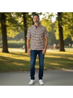 Eren Style Slim Fit Pamuklu Kısa Kollu Cepsizgömlek (Slim Fit Kalıp)