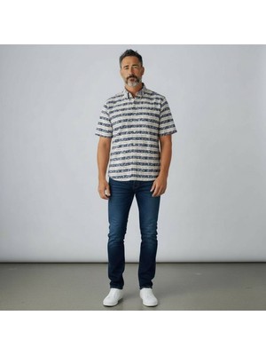 Eren Style Slim Fit Pamuklu Kısa Kollu Cepsiz Gömlek (Slim Fit Kalıp)