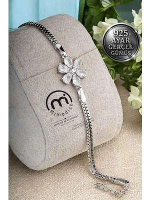 Normadia 925 Ayar Gerçek Gümüş Lotus Çiçek Şans Bilekliği Kadınlara Özel