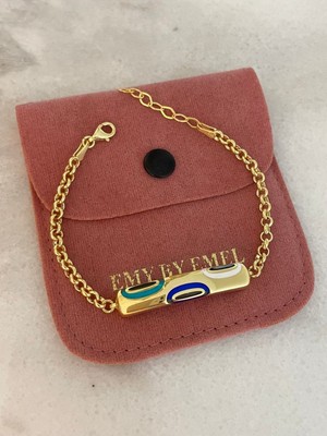 Normadia 925 Ayar Gümüş Nazar Künye, Altın Kaplama, Zarif Takı Hediye