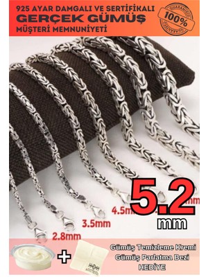 Normadia Şık 5.2mm Kare Model Erkek Gümüş Bileklik ve Künye Seti