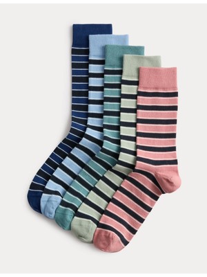 Marks & Spencer 5'li Çizgili Çorap Seti