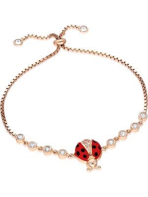 Normadia 925 Ayar Gümüş Uğur Böceği Kadın Bileklik, Şık ve Zarif Takı