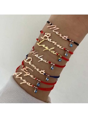 Normadia Kişiye Özel Kadın Gümüş Bileklik, Renkli Ip Seçenekleri