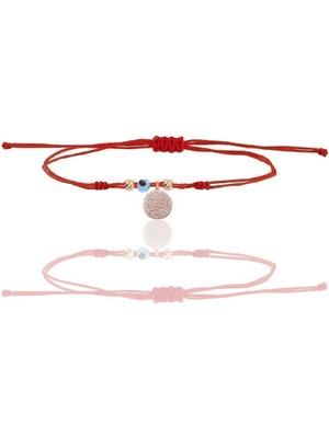 Normadia Şans Bilekliği, Gümüş Rose Zirkon Taşlı, Yuvarlak Ipli Tasarım