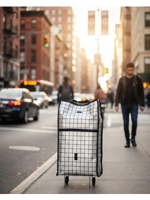HERŞEYBURDAMODA Katlanabilir Yapılı Çok Amaçlı Tekerlekli Alışveriş Çantası
