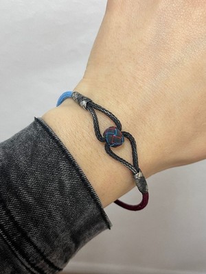 Normadia Bordo Mavi Trabzon Spor Tarzında Oksitli Gümüş Kazaziye Bileklik