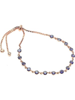 Normadia Şık Mavi Topaz Taşlı Kadın Gümüş Bileklik, Zarif ve Parlak Tasarım