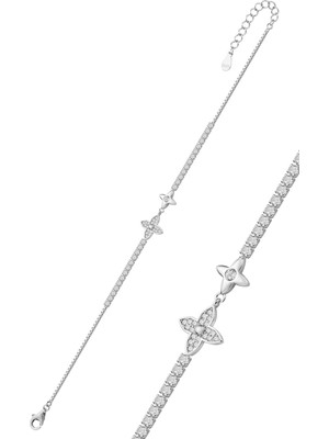 Normadia Zirkon Taşlı Ikiz Şans Yoncası Su Yolu Bileklik, Şık ve Anlamlı Takı