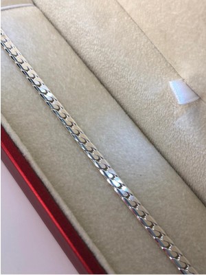 Normadia Erkek Gümüş Bileklik, 4mm Ezme, Işıklı Kutuda, Sevgili, Eşe, Baba Için