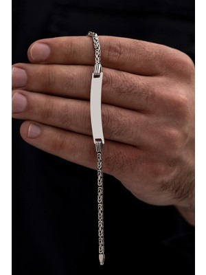 Normadia Gümüş Erkek Bileklik Künye, 3.5mm Orta Kalınlık, Şık ve Dayanıklı