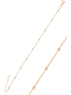 Normadia Şık Gümüş Rose Pullu Zincir Bileklik, Zarif Takı Tasarımı