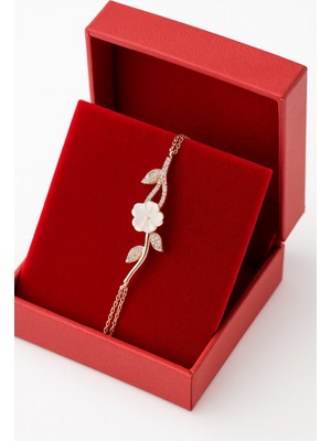 Normadia 925 Ayar Gümüş Manolya Çiçeği Bileklik Hediye Kutusu