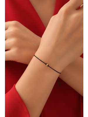 Normadia Şans ve Sevgili Bilekliği, 925 Ayar Gümüş ve 14K Gold Renkli, Dorika Ipli