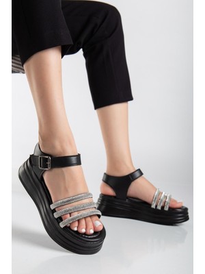 Getittir Lalen Siyah Kemerli Sandalet - Lisinya