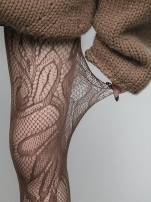 Zes Store Zes Çiçek Desenli Külotlu Çorap