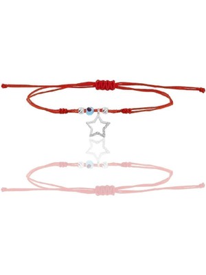 Normadia Parlak Gümüş Rodyumlu Zirkon Taşlı Yıldız Tasarımlı Şans Bileklik