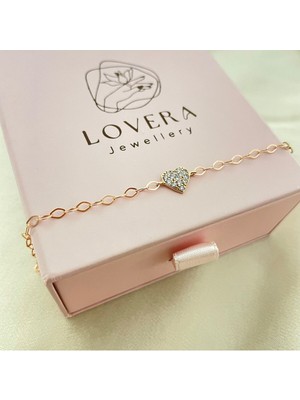 Normadia 925 Ayar Gümüş Rose Kalpli Kadın Bileklik, Zarif ve Şık Takı