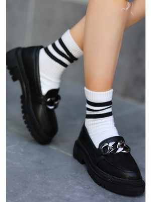 Getittir Biga Siyah Cilt  Ayakkabı - Lisinya