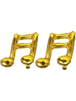 Parti Sürprizi Eğlenceli Müzik Notaları Gold Şekilli Folyo Balon