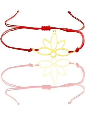Normadia Kırmızı Ipli Lotus Yaşam Çiçeği Bileklik, Zarif ve Şık Tasarım