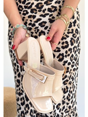 Getittir Ziva Bej Rugan Topuklu Terlik - Lisinya