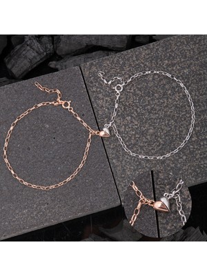 Normadia Iki Kalp Tasarımlı 925 Ayar Gümüş Bileklik, Şıklık ve Zarafet Için