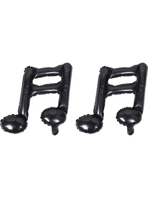 Parti Sürprizi Eğlenceli Müzik Notaları Siyah Şekilli Folyo Balon